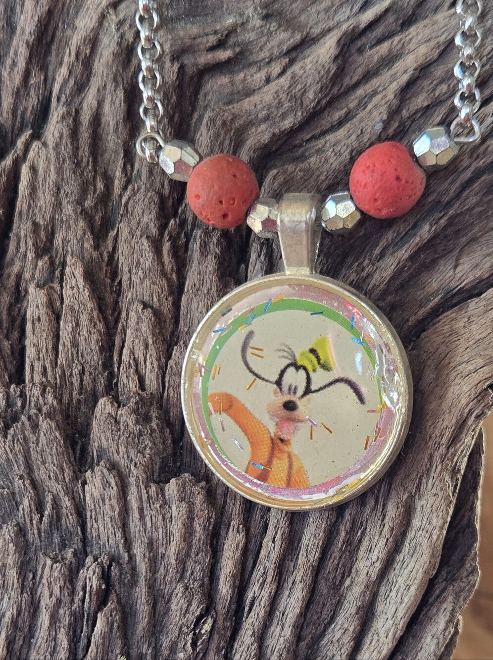 Goofy Inspired Aromatherapy Necklace – Handmade Diffuser Pendant on 25½" Chain